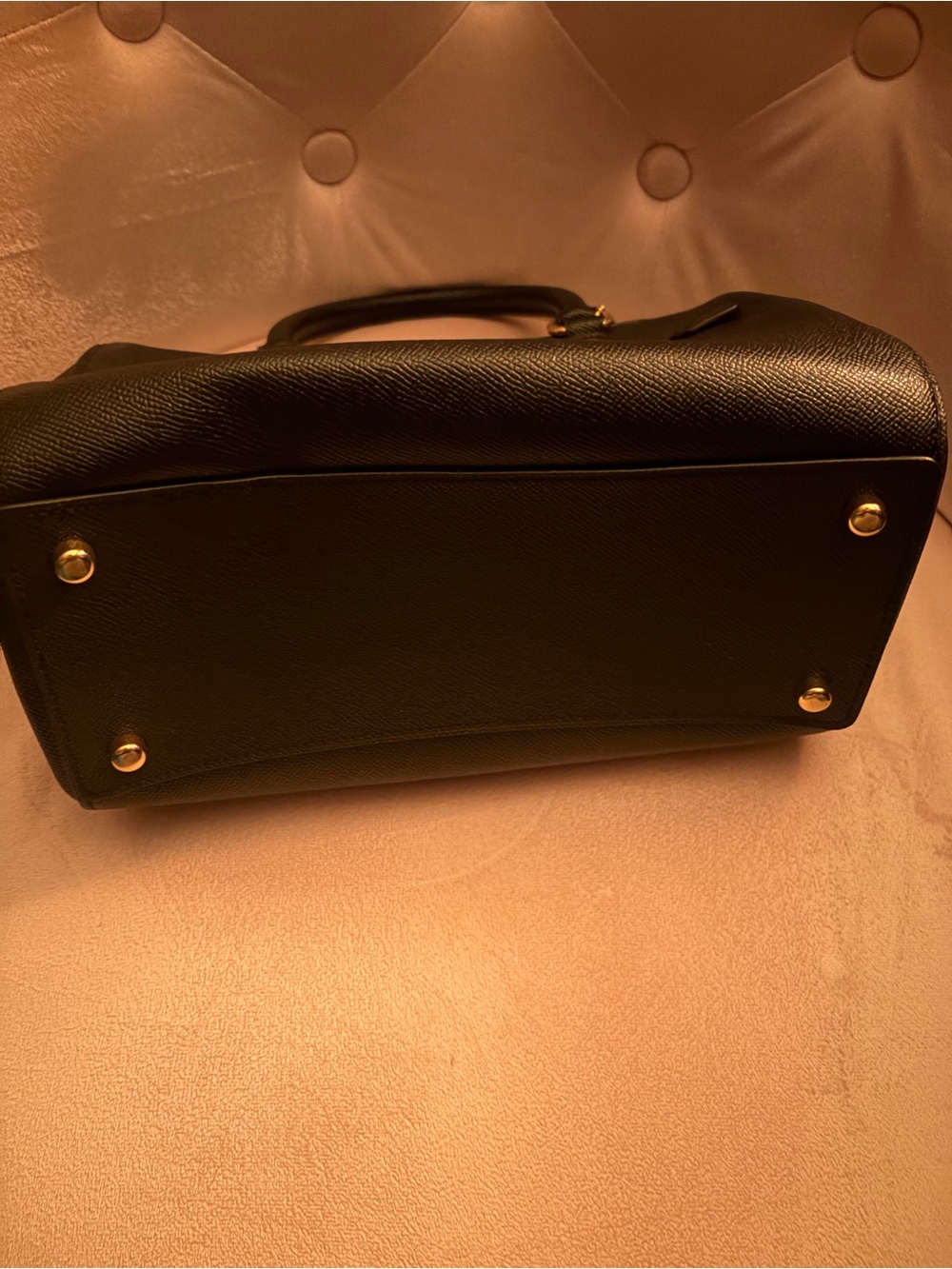 Coach Rowen Satchel Black Leather 
Dome Satchel with Gold Hardware - Picture 5 of 7